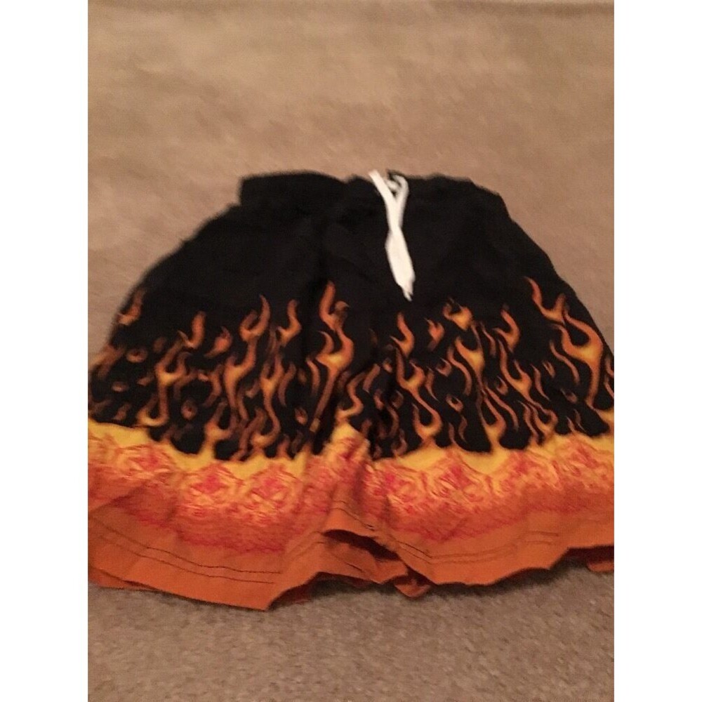 Liquid Wave Boys Swim Shorts with Attached Brief Liner 1pc Flames Size M 10/12